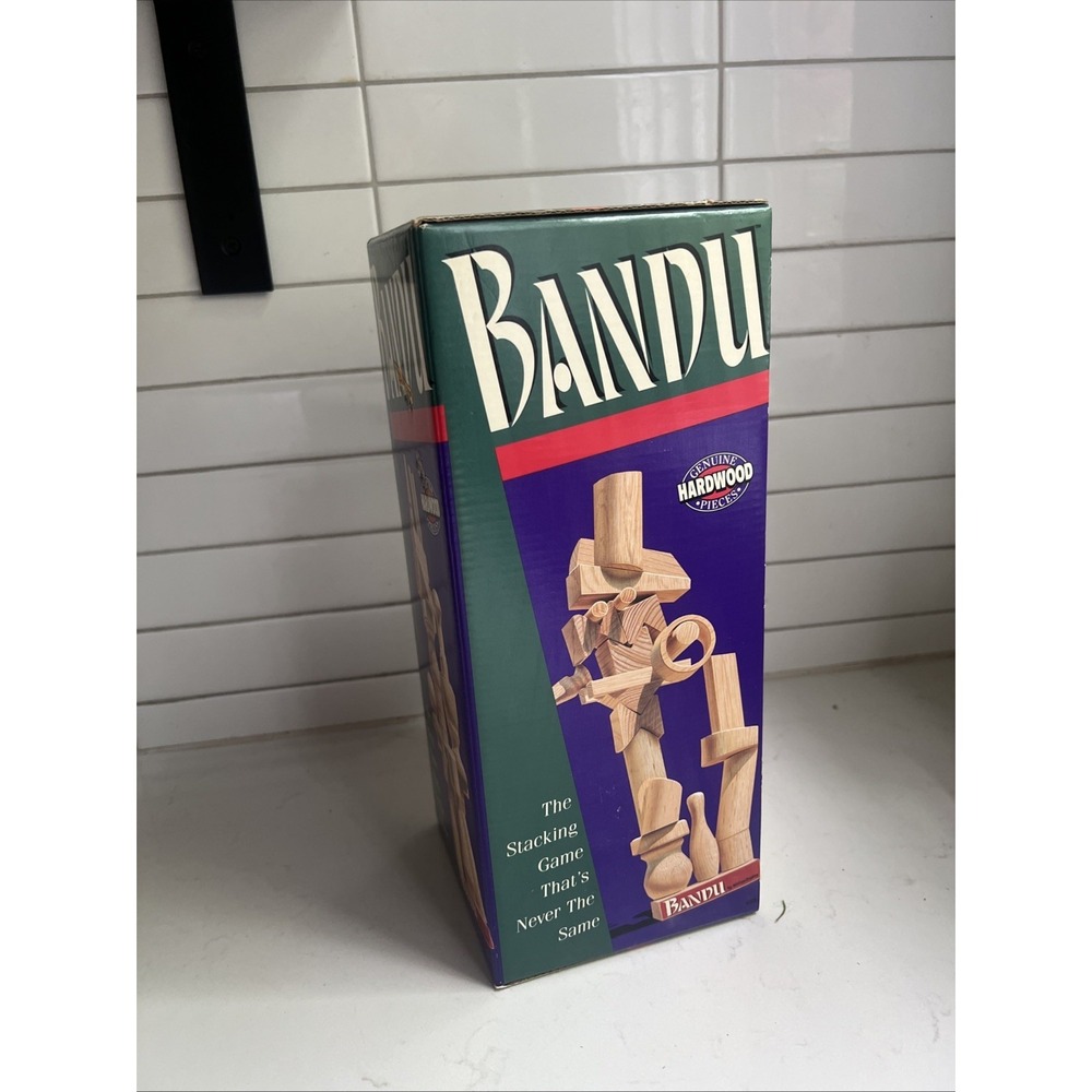 Vintage BANDU Wood Block Stacking Game - NEW - Milton Bradley - 1991